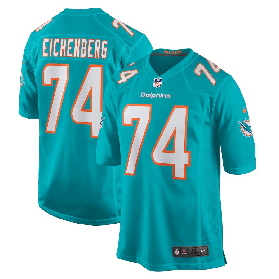 Men Miami Dolphins 74 Liam Eichenberg Nike Green Game NFL Jersey